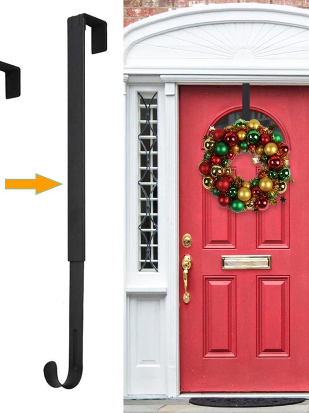 Wreath Hanger,Christmas Decorations Adjustable Wreath Hanger for Front Door